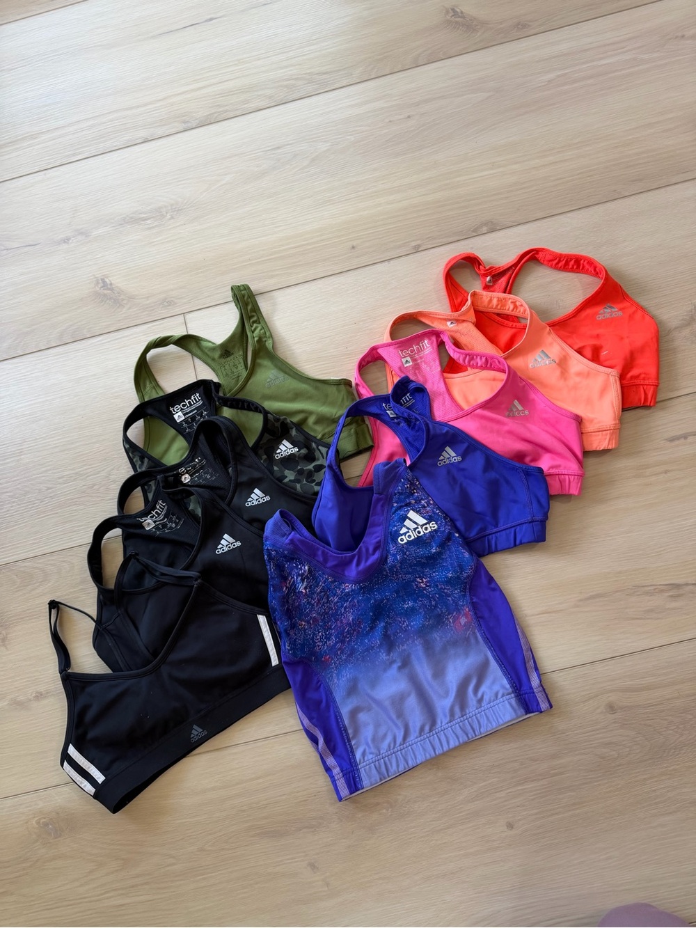 SOLD -adidas Women's Sports Bras - Black, Olive, Purple, Pink, Coral